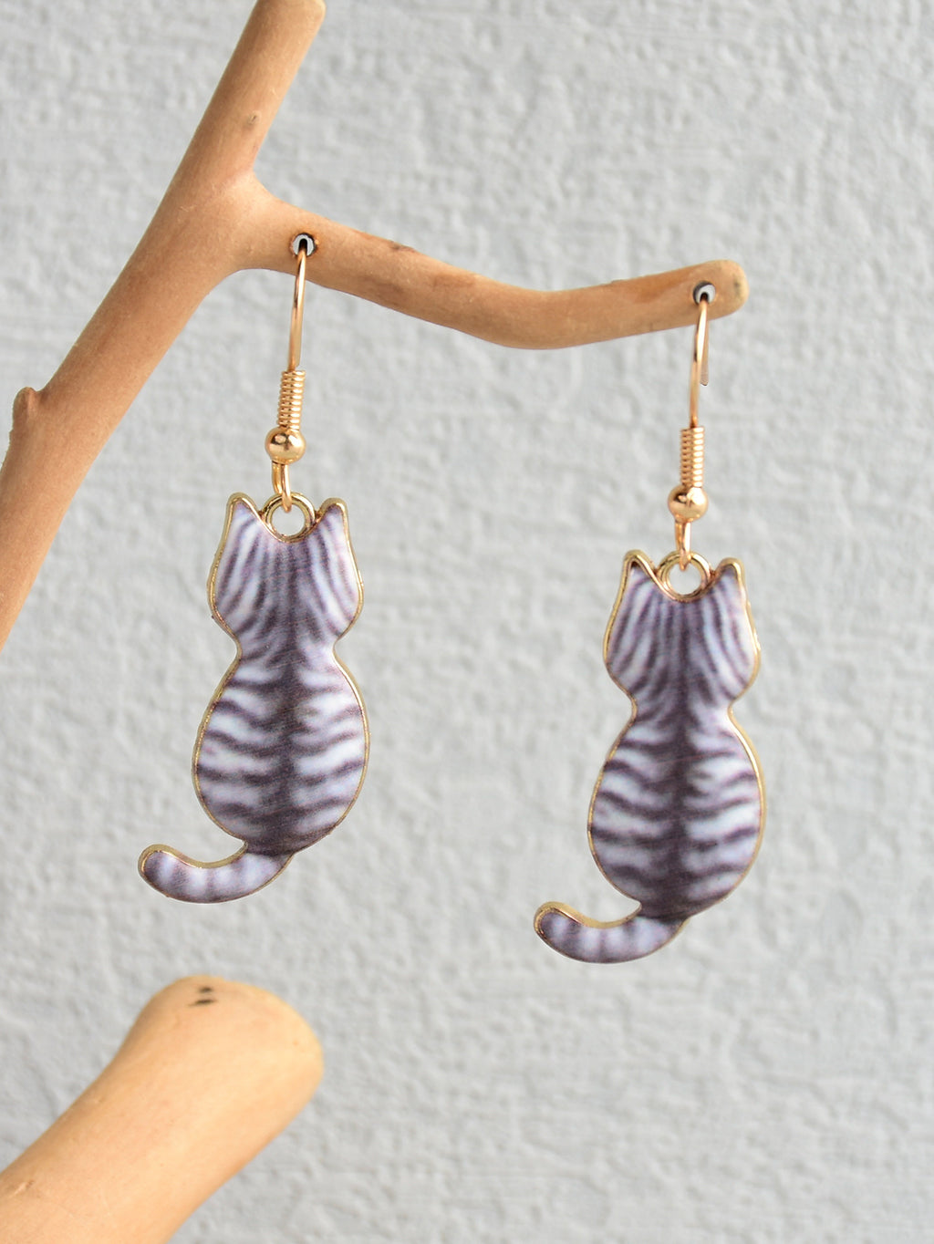 Cute Enamel Cat Design Dangle Earrings Cartoon Style Zinc Alloy Jewelry Adorable Gift For Women   Daily Casual