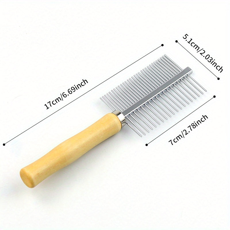 2-in-1 Pet Grooming Comb - Detangles & Smooths Fur for Cats, Dogs & More, Pet Grooming Supplies, Cat Comb