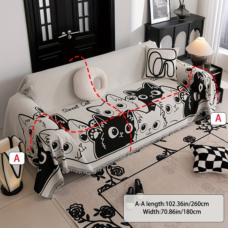 1pc Elastic Four Seasons Universal Sofa Cover Double-sided Sofa Slipcover Anti-cat Scratch Couch Cover Furniture Protector For Bedroom Office Living Room Home Decor Couch Cover Blanket Sofa Cover Blanket Sofa Throw Blanket