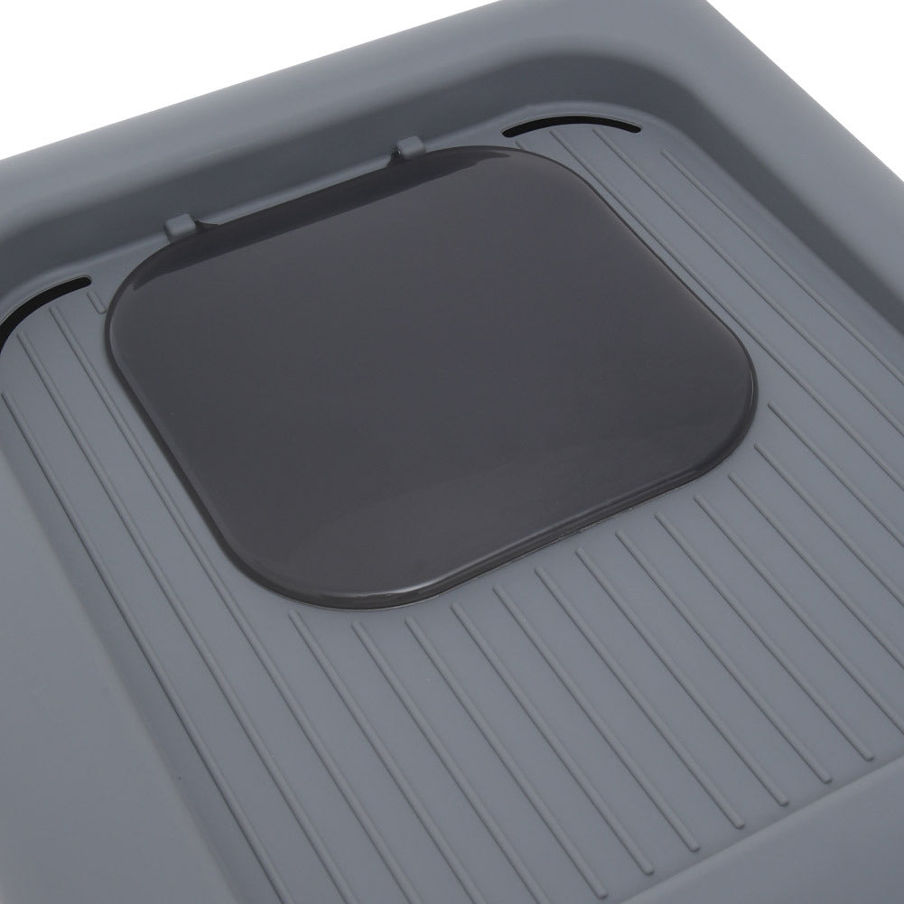 Durable Cat Litter Tray Box, Foldable Top Entry Large Cats Toilet with Lid - Hooded Kitten Litter Tray Easy Cleaning Drawer Design with Scoop | Grey, Anti-odor