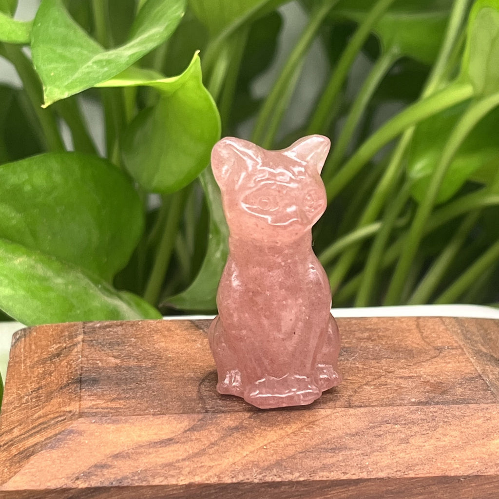 1Pc Exquisite Natural Crystal Whimsical Cat Figurine - Jewelry Accessories for Home Decoration - Unique Gift Idea with Cute Design and Sparkling Appearance
