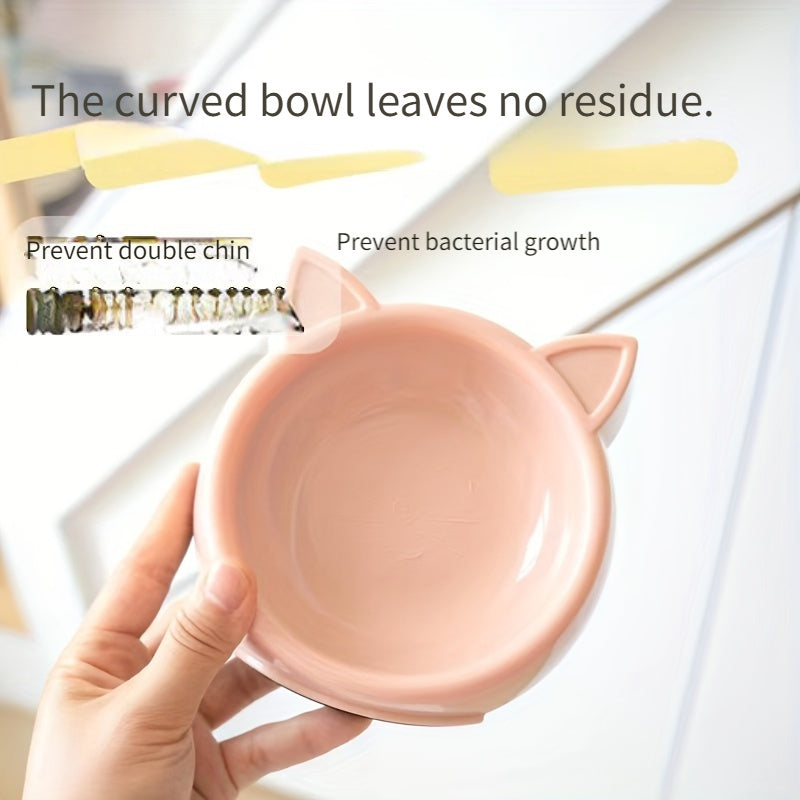 Dual Pet Feeding Bowls for Cats & Small Dogs - Non-Slip, Easy Clean Plastic Food and Water Dish Set