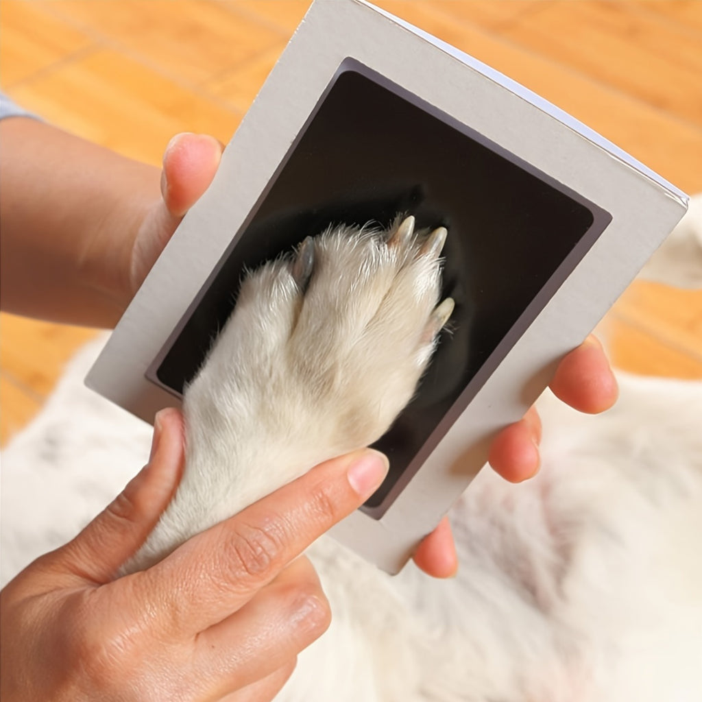 Pet Paw Print Memorial Kit - 1pc Capture Touch Skin Inkless Pad Set for Cats and Dogs - Plastic Material Keepsake for Pets