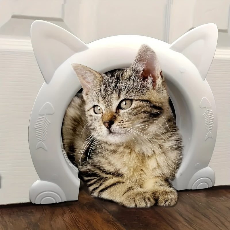 1pc Kitty Shaped Interior Cat Door - Pet Doors for Cats with Easy Installation and Space-Saving Design - Durable and Sturdy Cat Hole for Safe Passage