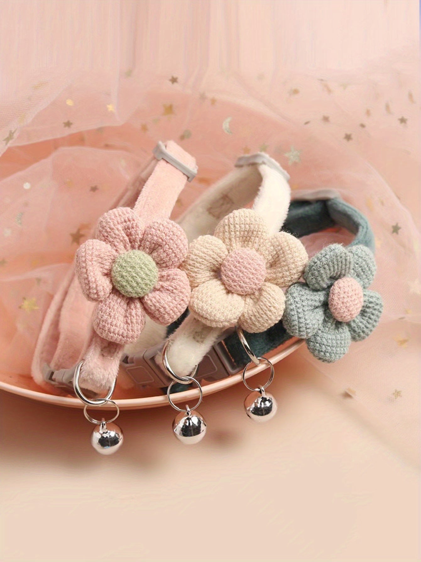 Random 1pc Pet Bell Collar Cute Dog Cat Universal Puppy Teddy Dog Collar