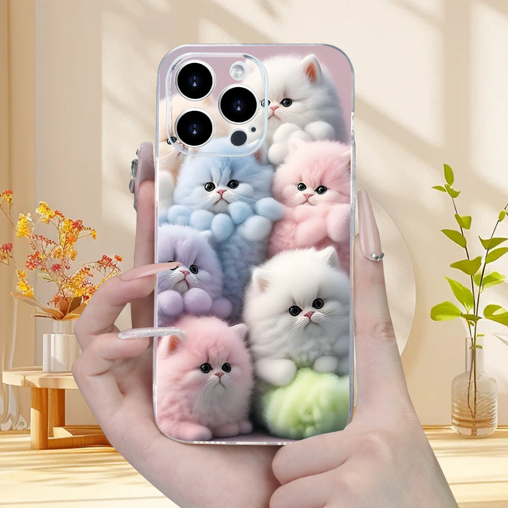 A Creatively Designed Colorful Cute Kitten Pattern Phone Case, Providing Full-Body Protection with Shockproof And Drop-Resistant TPU Soft Cover, Suitable As a Gift for Birthdays Or Holidays for Both Men And Women, Compatible