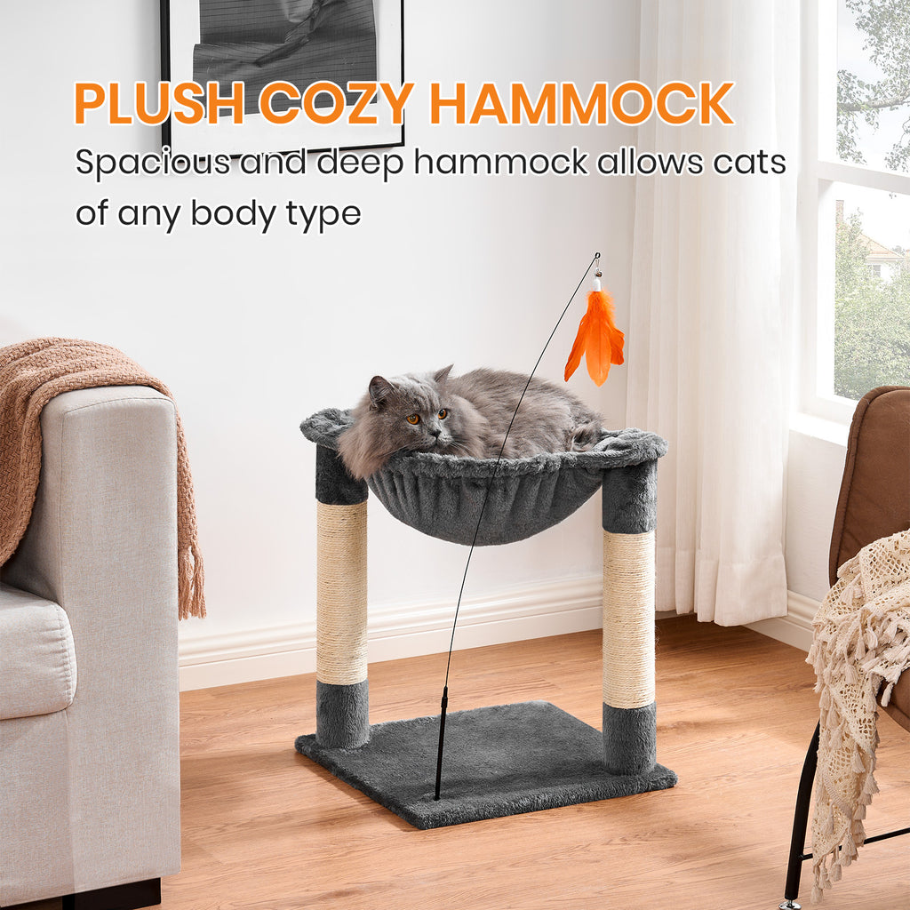 Cat Tree Kitten Activity Centre Pet Bed Tower Natural Sisal & 2 Scratching Post