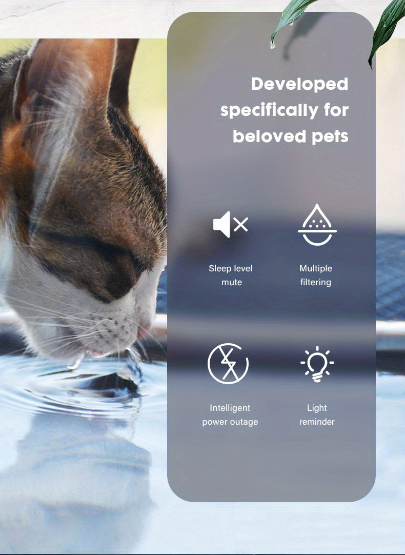 Pet Water Fountain - Automatic Circulating Water Dispenser For Cats And Dogs - Encourages Hydration And Improves Health