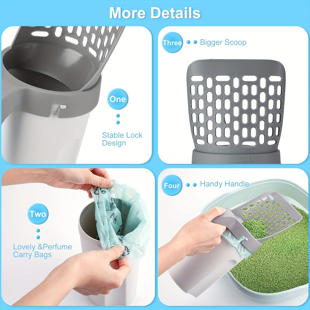 Cat Litter Scoop | Plastic, Random Garbage Bag Included, Species: Cat