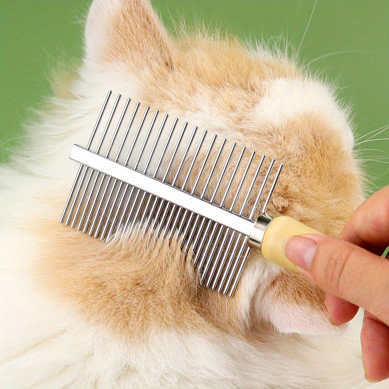 2-in-1 Pet Grooming Comb - Detangles & Smooths Fur for Cats, Dogs & More, Pet Grooming Supplies, Cat Comb