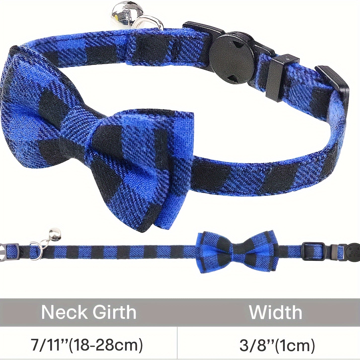 Cute Plaid Pattern Cat Collars With Bow Tie, Adjustable Comfortable Collar For Cats Pets Supplies