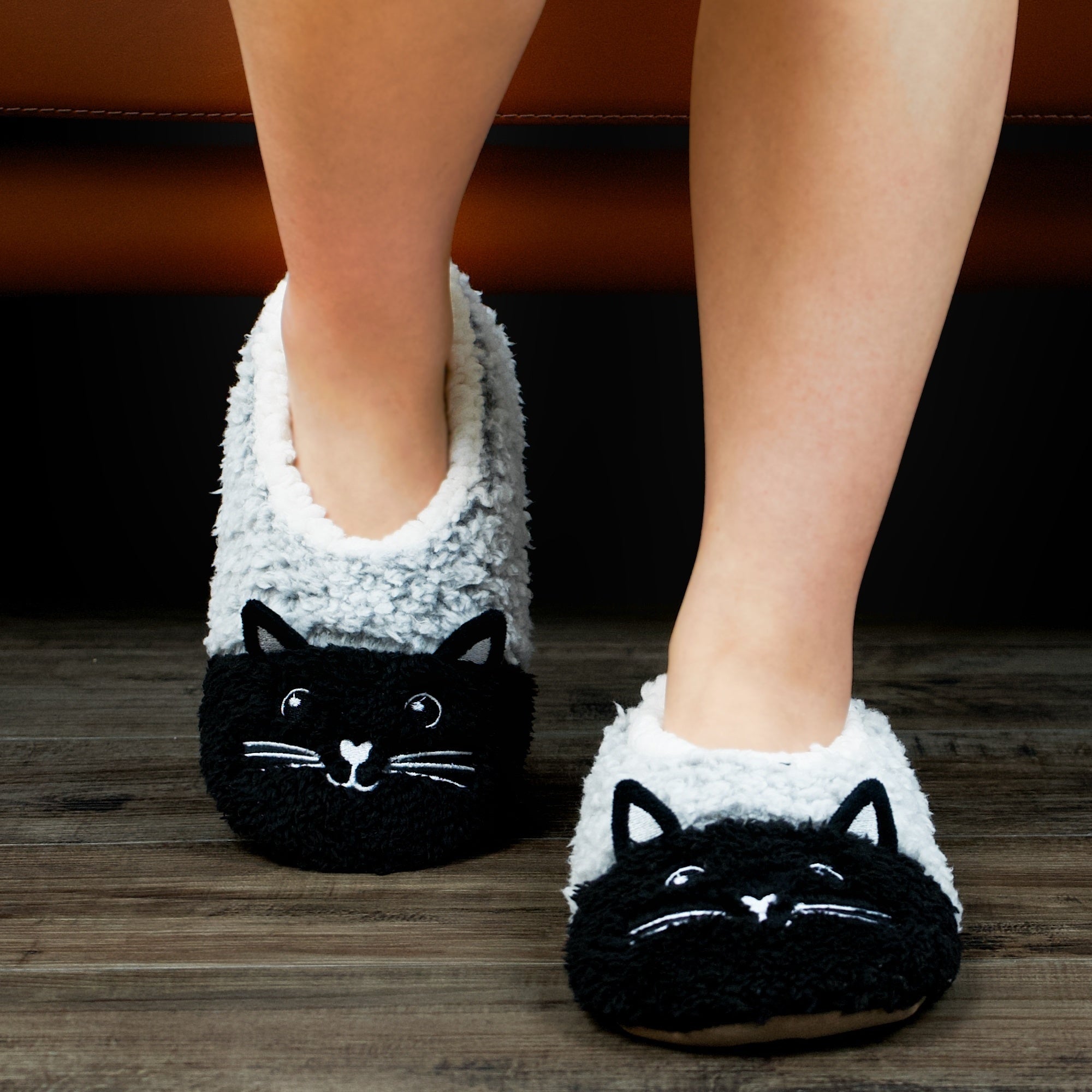 Women's Cute Cartoon Cat Design Slippers, Casual Slip On Plush Lined Slippers, Warm Home Slippers