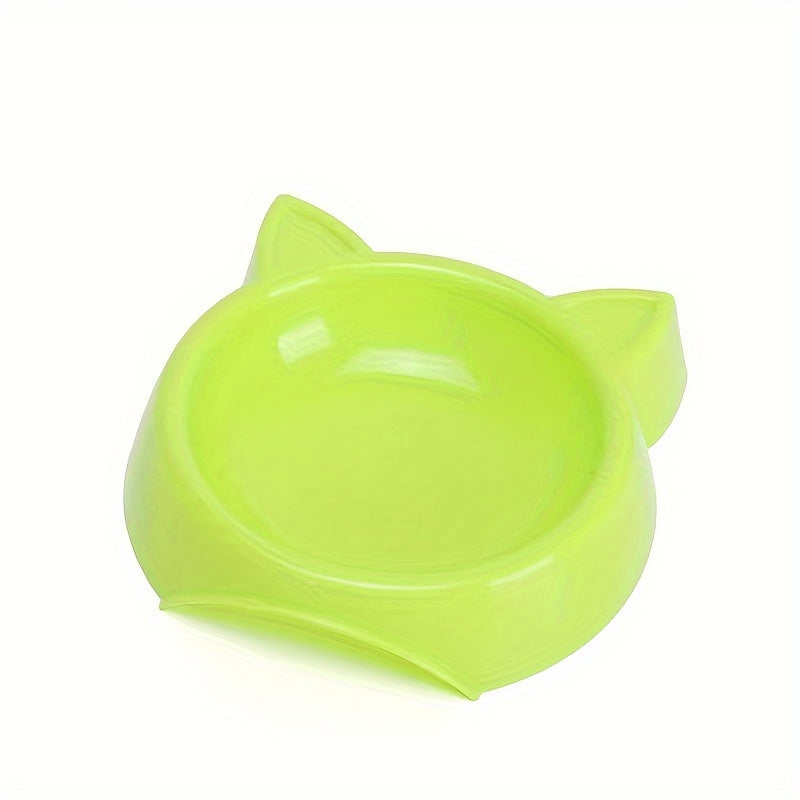 Dual Pet Feeding Bowls for Cats & Small Dogs - Non-Slip, Easy Clean Plastic Food and Water Dish Set