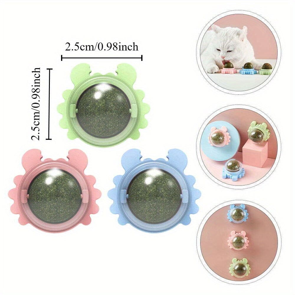3pcs Rattan Cat Toy Interactive, Ball-Shaped, Chew & Play, Dental Health & Teeth Cleaning / Indoor Cats, All Breeds / Natural Rattan Material, Plaything, Interactive Cat / Durable Without Battery, Playful Exercise, Feline Enr