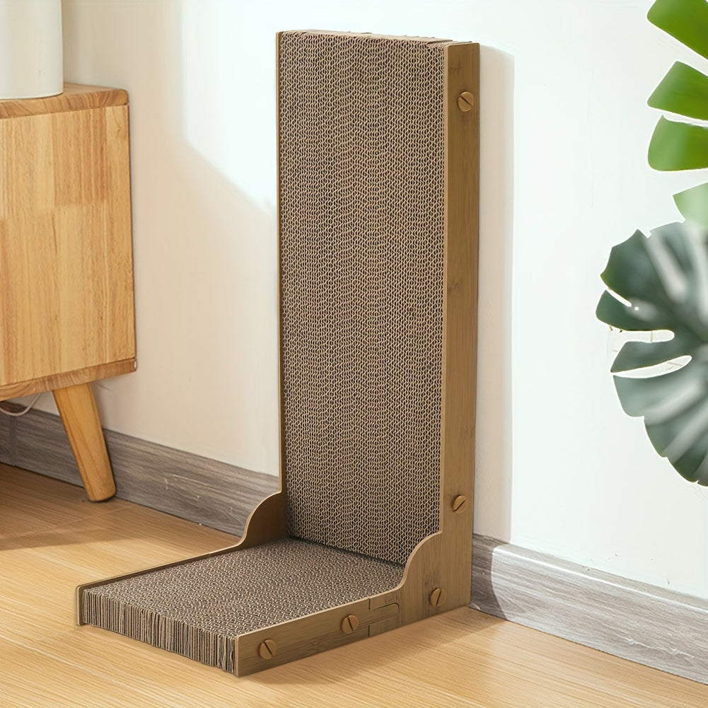 Large Scratching Post Durable Cardboard Scratching Pad For Cats - Replaceable Cat Claw Scratcher With Stand - Interactive Scratching Post Toy For Feline Play And Scratch