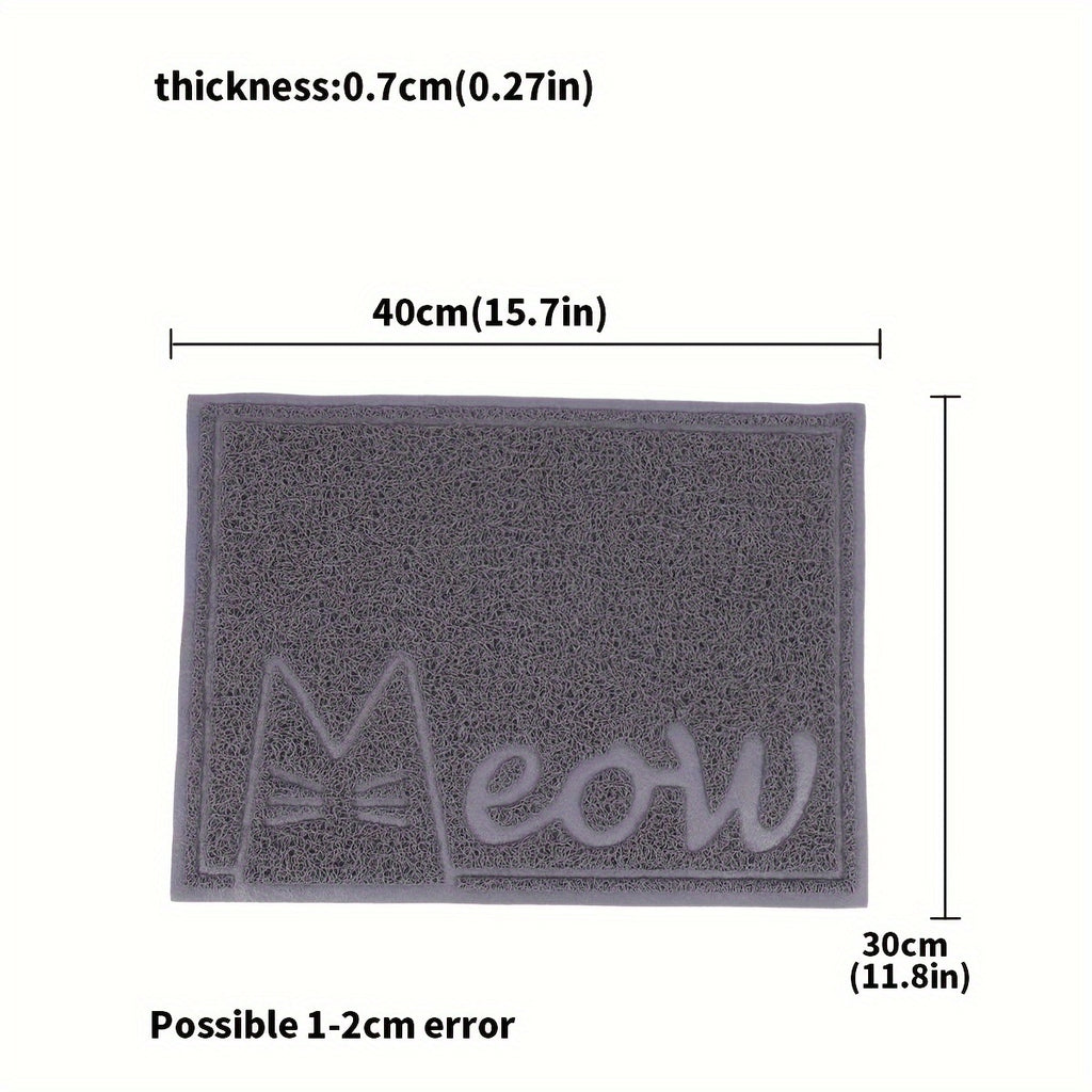 1pc Letter Print Cat Litter Mat - Waterproof, Urine Proof, Non-Slip Mat For Cat Litter & Cleaning