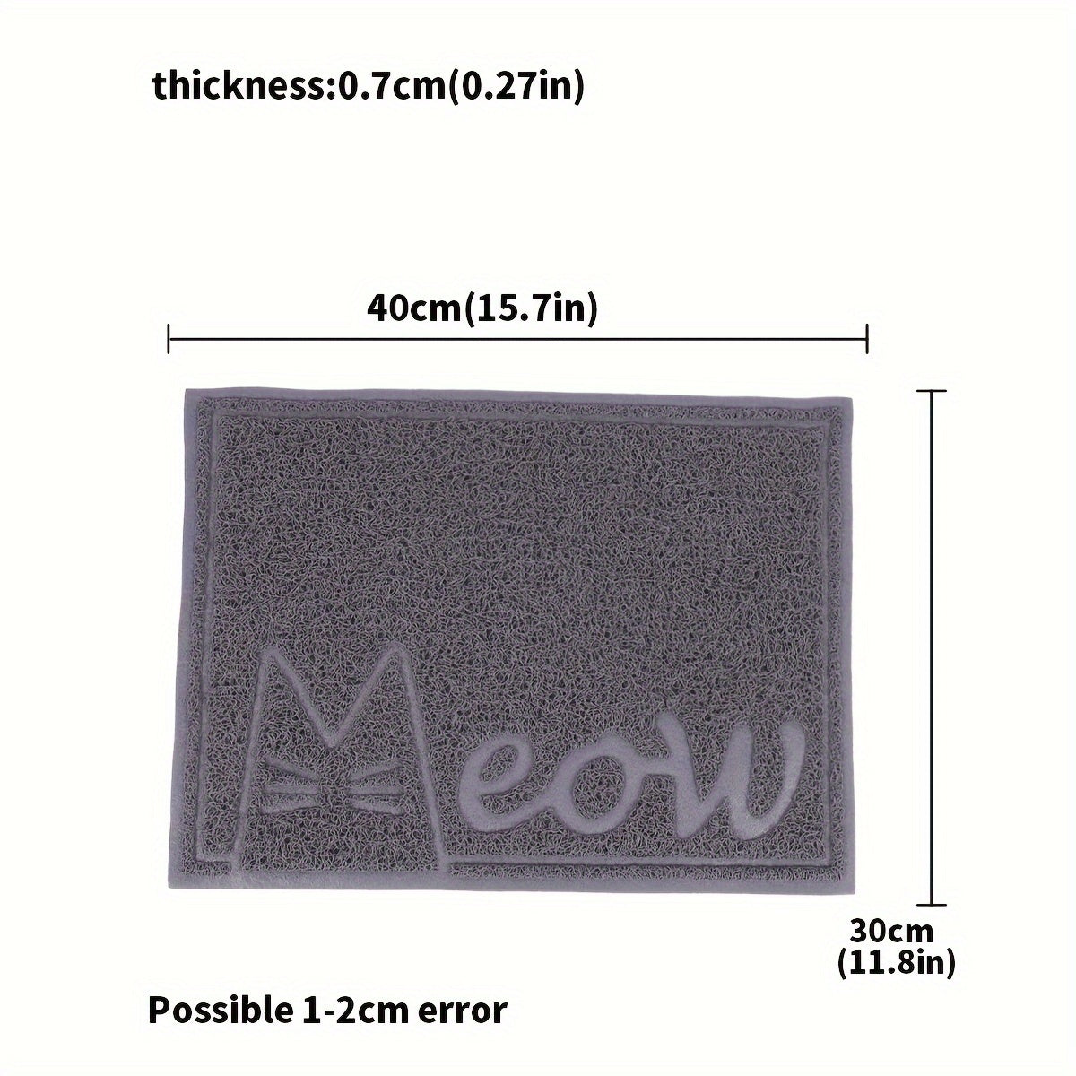 1pc Letter Print Cat Litter Mat - Waterproof, Urine Proof, Non-Slip Mat For Cat Litter & Cleaning