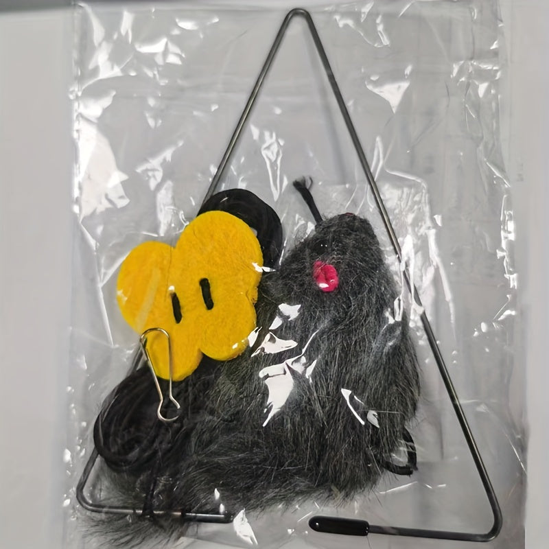 1pc Adjustable Hanging Cat Teaser Toy With Plush Material, Door Frame Clamp, Interactive Play Exercise For Kittens, Indoor Cats Entertainment Accessory, Antiskid Rubber Ends