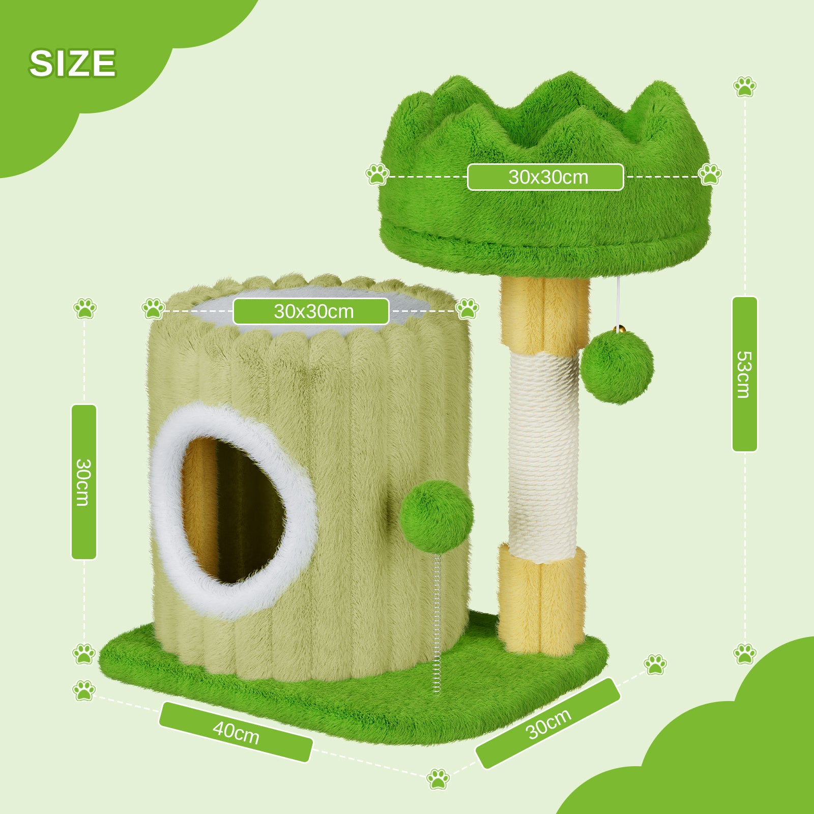 Dogat 53cm Premium Cat Tree Tower Activity Center - Spacious Large Playing House Condo for Feline Rest & Sleep - Ideal for Active Cats!