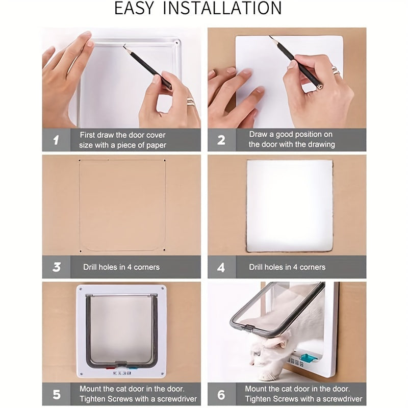 Advanced Pet Door - Ultra-Secure, Hassle-Free, Multi-Function Two-Way Pet Passage for Unrestricted Access, Suitable for Both Cats and Dogs Anytime