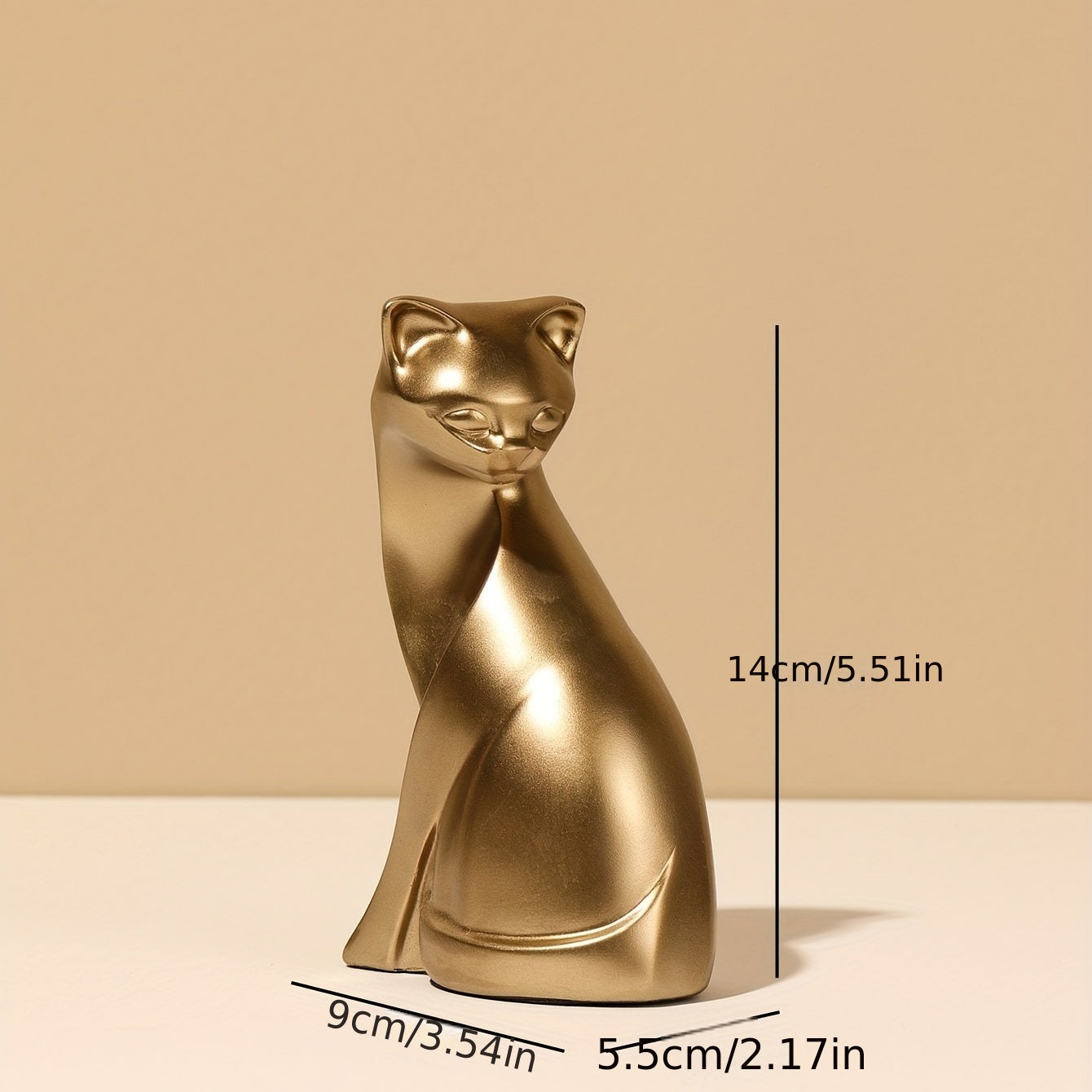 Vintage Copper Cat Figurine - Charming Resin Statue with Cute Sitting/lying/standing Cat Decor for, Shelf, Tabletop - Durable & Easy-Care Collectible Gift for Cat Lovers