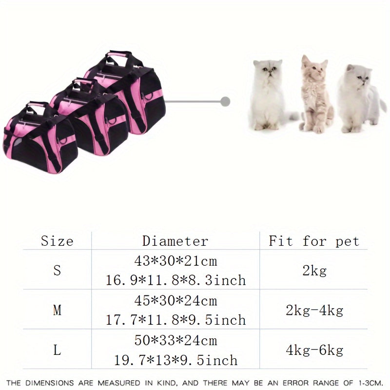 Portable Pet Carrier For Cats And Dogs - Airline Approved, Foldable And Convenient - Ideal For Travel And Outdoor Activities