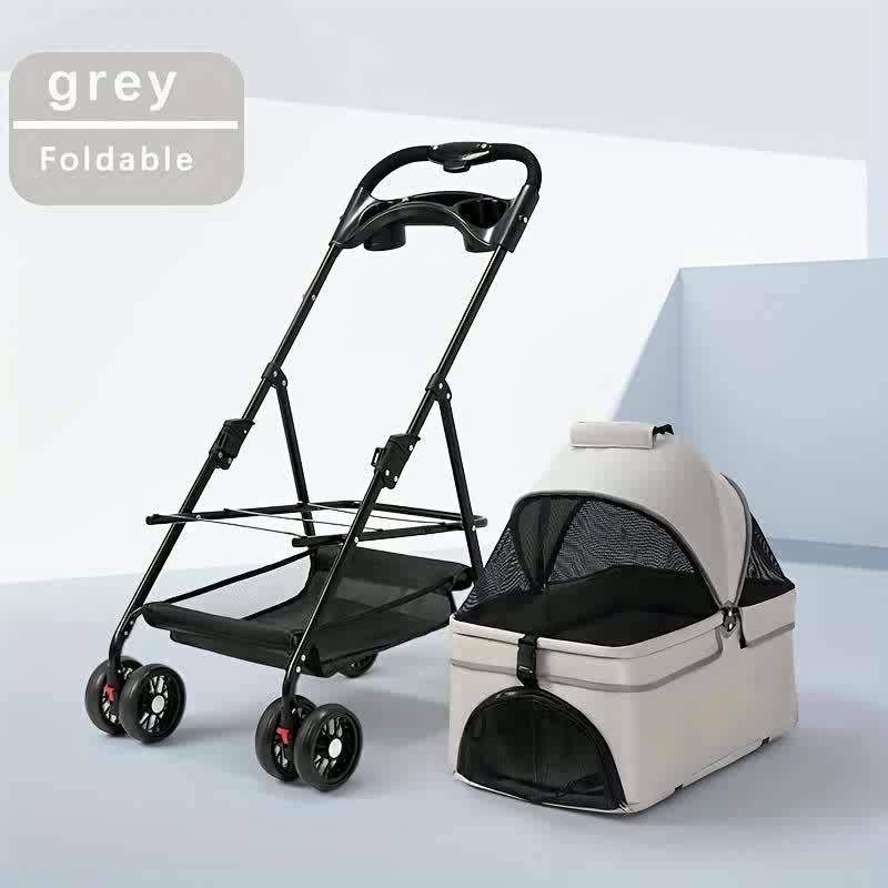 Lightweight & Foldable Pet Stroller for Small Dogs and Cats - Durable Stainless Steel Frame, Oxford Cloth, Ideal for Outdoor Use