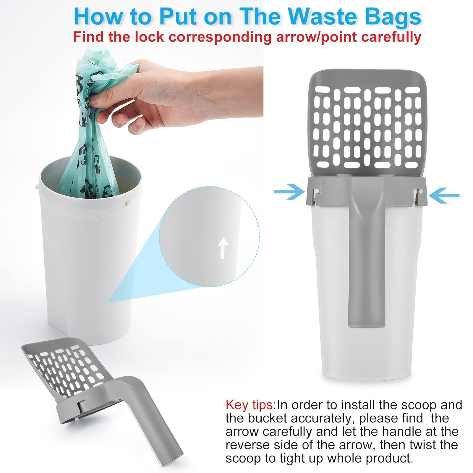 Cat Litter Scoop | Plastic, Random Garbage Bag Included, Species: Cat