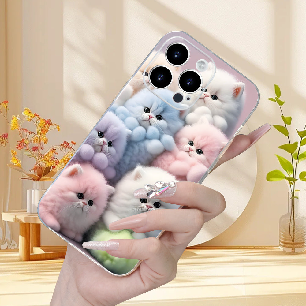A Creatively Designed Colorful Cute Kitten Pattern Phone Case, Providing Full-Body Protection with Shockproof And Drop-Resistant TPU Soft Cover, Suitable As a Gift for Birthdays Or Holidays for Both Men And Women, Compatible
