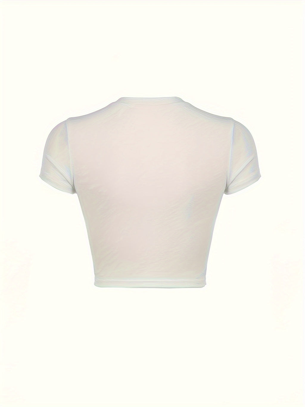 Cat Print Crew Neck T-shirt, Y2K Short Sleeve Crop Top, Women's Clothing