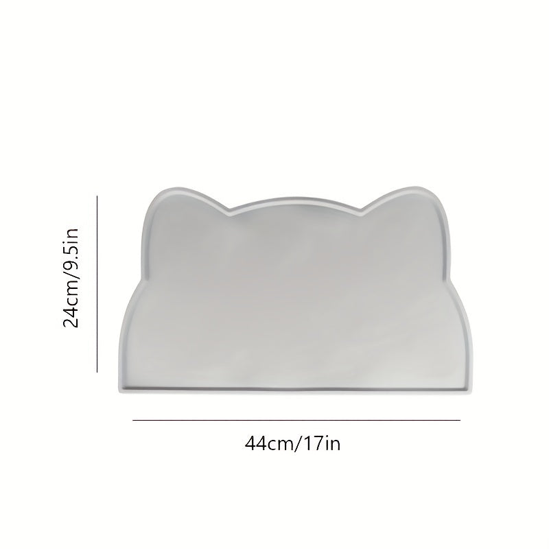 Non-Slip Waterproof Cat & Dog Food Mat with Raised Edges - Spill-Proof Pet Feeding Tray, Easy to Clean Spill Catcher for Floors,, - Compatible with Bowls, Ideal for Wet/Dry Food - Scratch-Resistant Floor Protector for Cats &