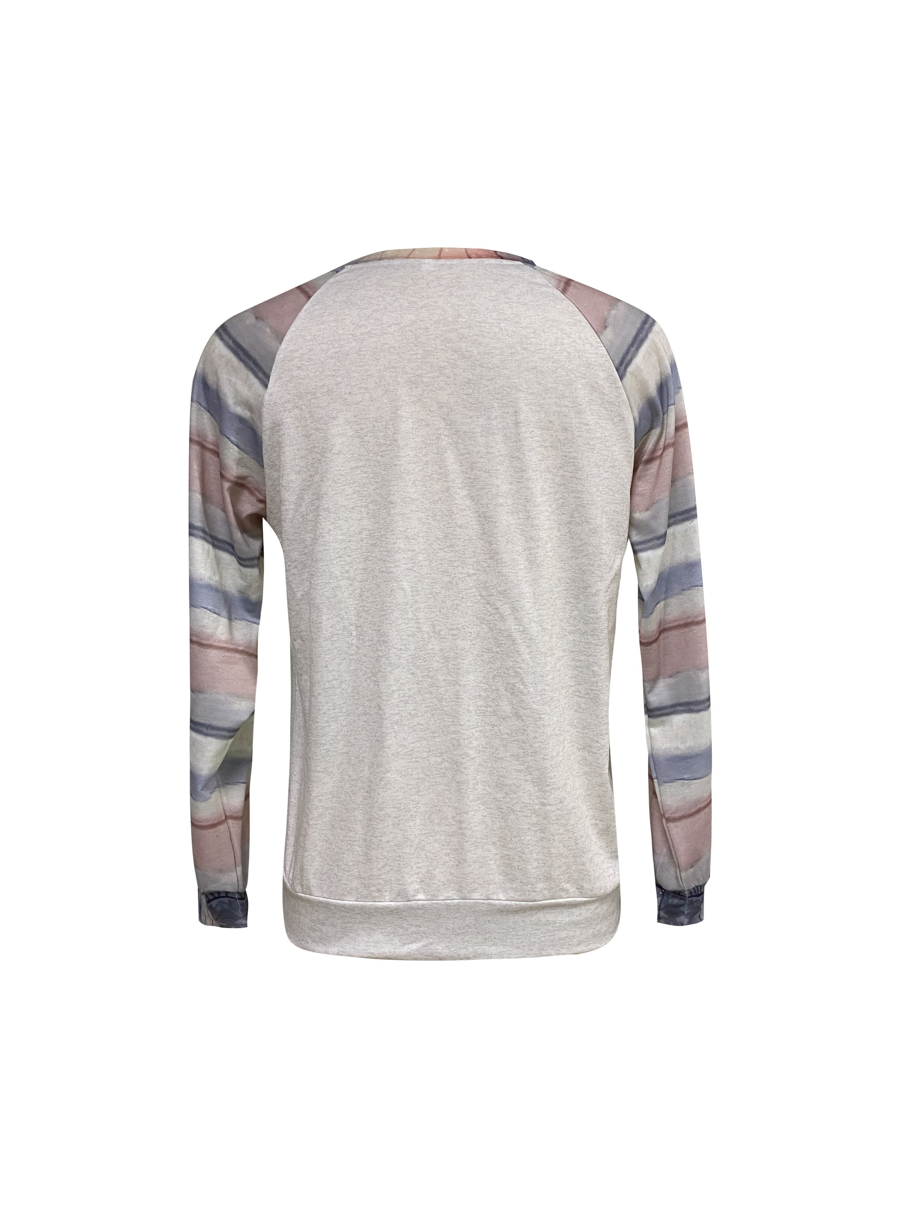 Kitten Print Crew Neck Sweatshirt, Casual Long Sleeve Drop Shoulder Sweatshirt, Women's Clothing