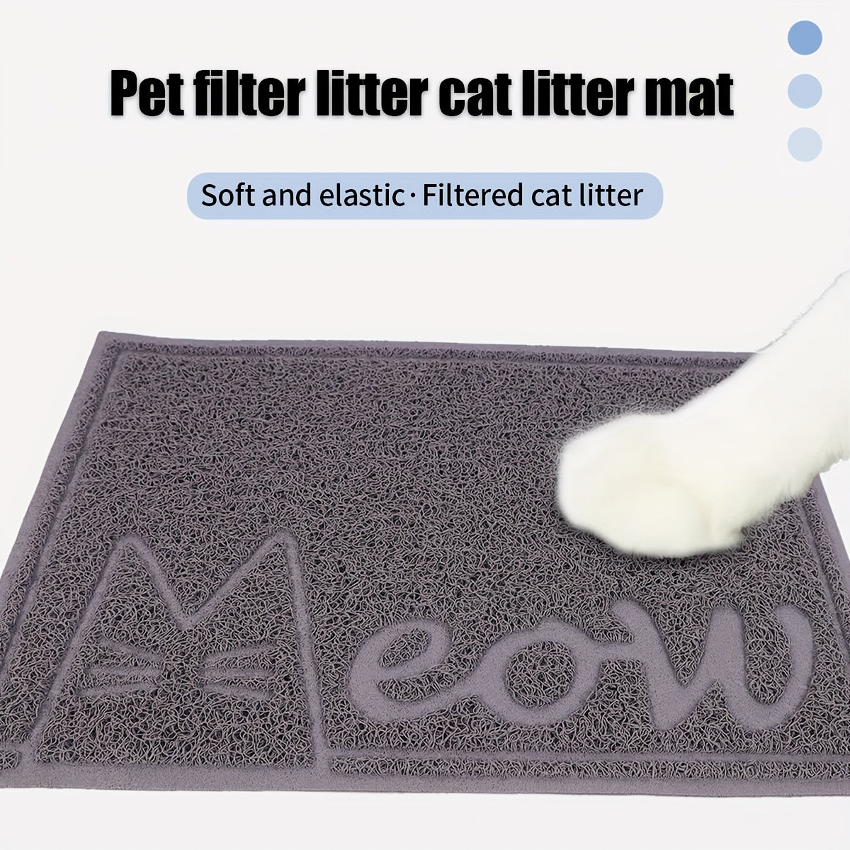 1pc Letter Print Cat Litter Mat - Waterproof, Urine Proof, Non-Slip Mat For Cat Litter & Cleaning