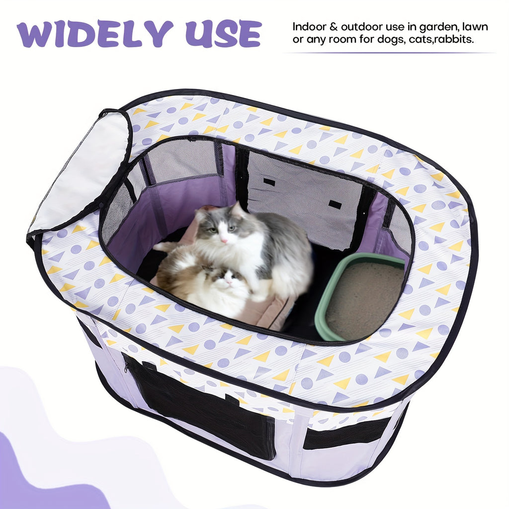 Pet Playpen for Large Dogs, Dog Playpen for Medium Large Dogs/Puppy/Cat/Rabbit/Chick Wit, Cat Playpen Puppy Kitten Playpen Portable Dog Exercise Kennel Indoor Pet Animal Playpen Dog Cat Crate for Outdoor Travel Camping, with