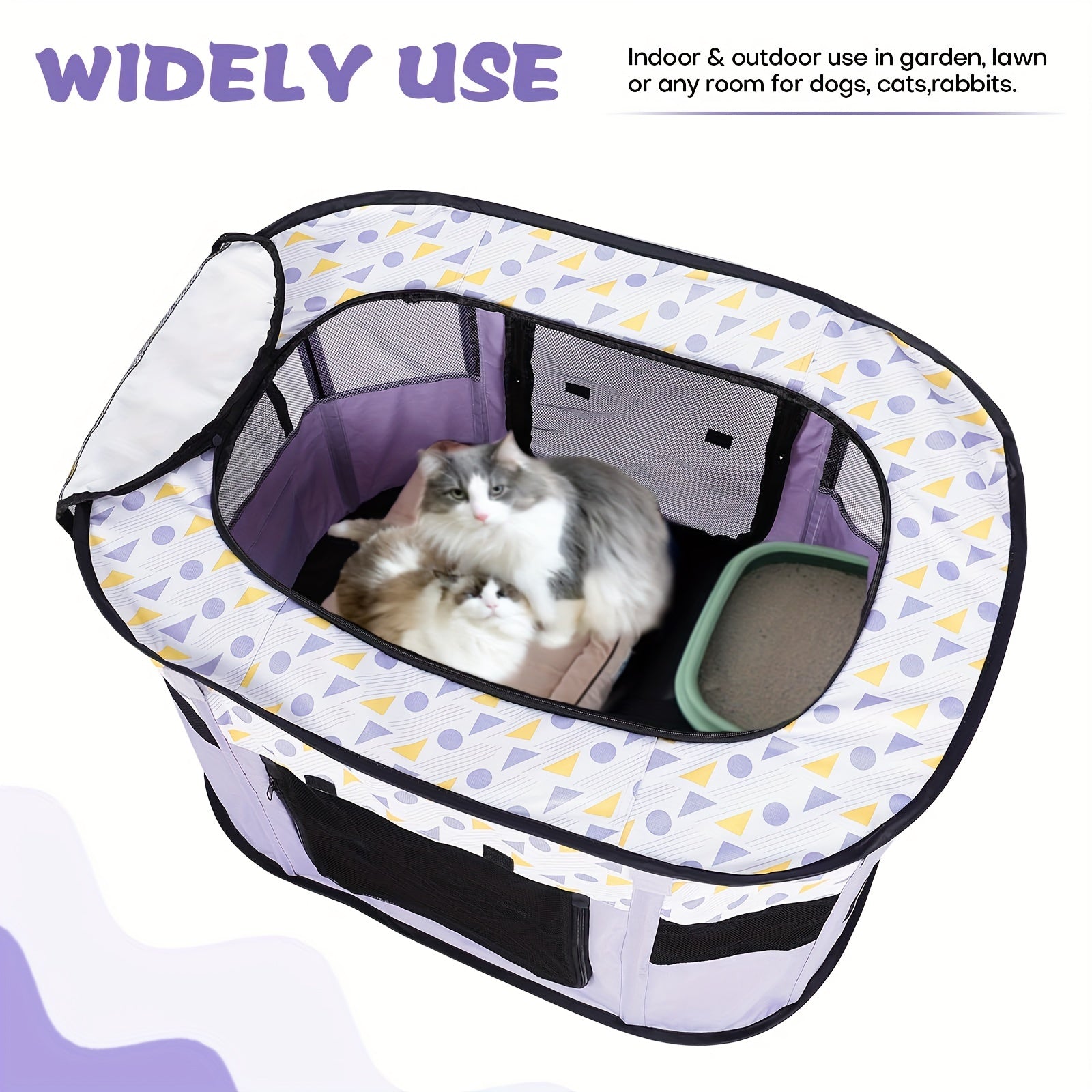 Pet Playpen for Large Dogs, Dog Playpen for Medium Large Dogs/Puppy/Cat/Rabbit/Chick Wit, Cat Playpen Puppy Kitten Playpen Portable Dog Exercise Kennel Indoor Pet Animal Playpen Dog Cat Crate for Outdoor Travel Camping, with