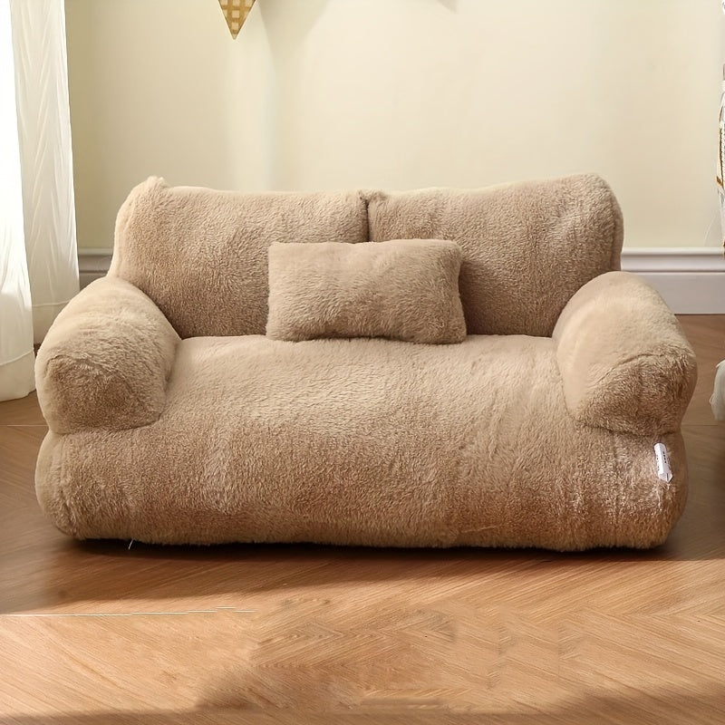 Cozy Pet Couch Bed - Machine Washable, Non-Slip, Ultra-Soft and Fluffy - Suitable for Medium and Small-Sized Dogs and Cats