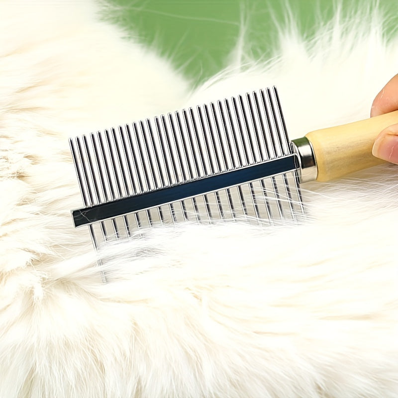 2-in-1 Pet Grooming Comb - Detangles & Smooths Fur for Cats, Dogs & More, Pet Grooming Supplies, Cat Comb