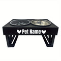 Personalized Stainless Steel Elevated Dog Feeder Bowl - Slow Eating, Anti-Gulping, Spill-Proof, Adjustable Height for Small to Large Dogs & Cats - Durable, Easy to Clean, Healthy Mealtime Solution