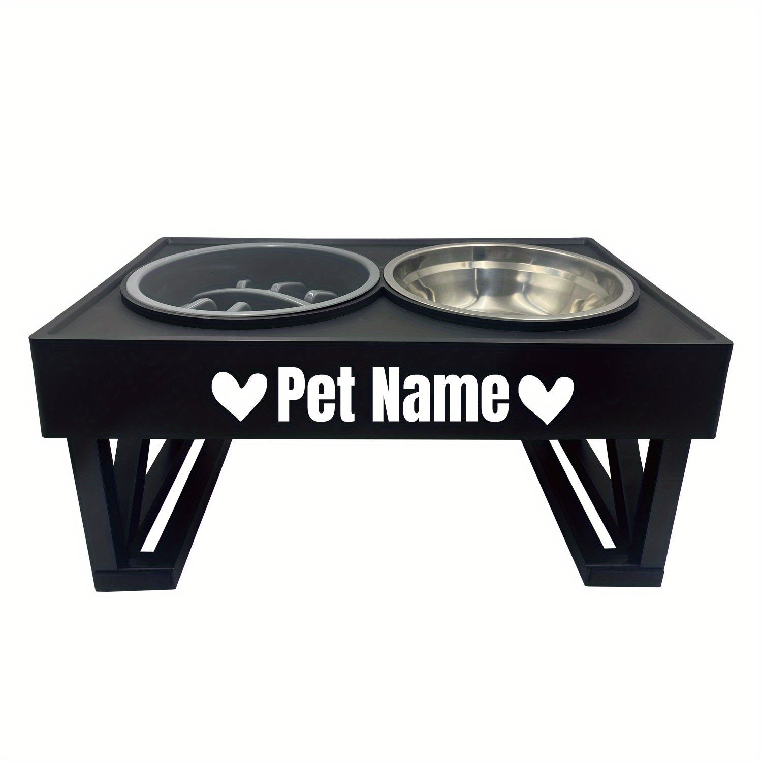 Personalized Stainless Steel Elevated Dog Feeder Bowl - Slow Eating, Anti-Gulping, Spill-Proof, Adjustable Height for Small to Large Dogs & Cats - Durable, Easy to Clean, Healthy Mealtime Solution