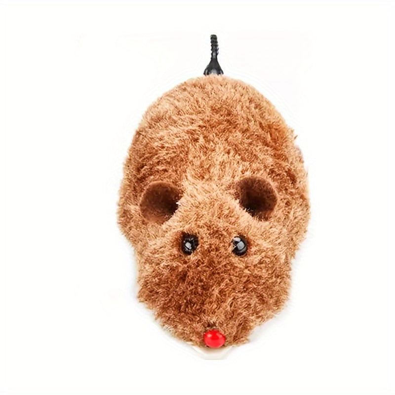 Interactive Plush Mouse Cat Toy - Wind-Up, Durable Plastic, Perfect for Indoor Play & Gifts