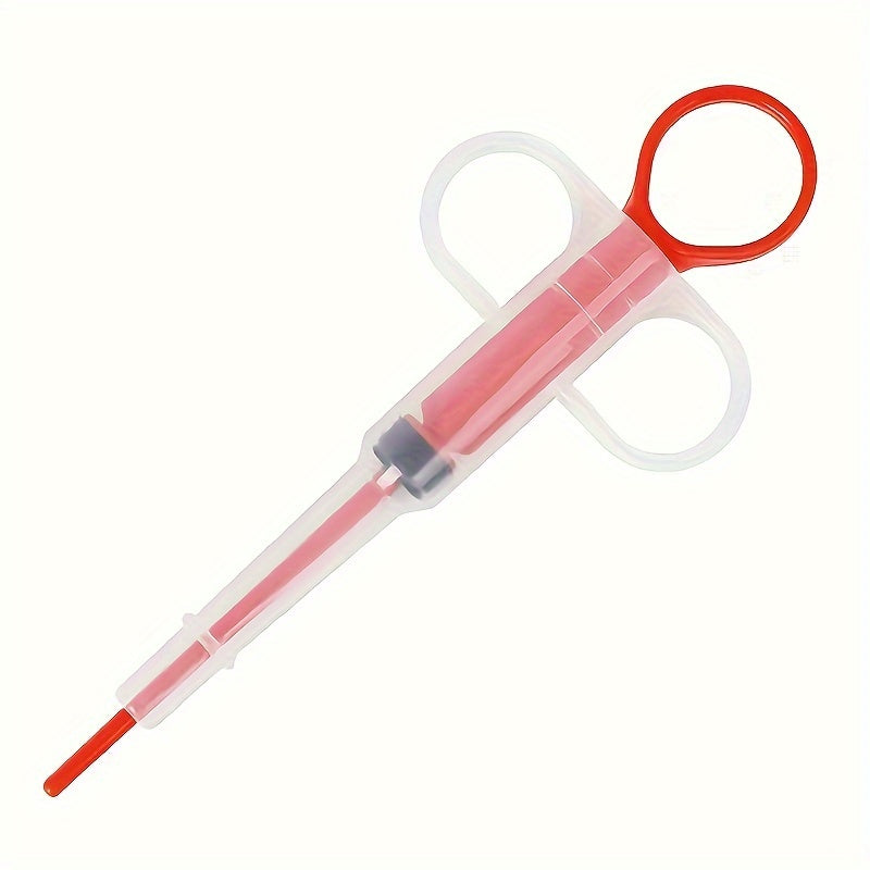 Dual-Use Pet Medicine Syringe with Soft Tip - Easy Pill Dispenser for Cats and Small Animals, Durable Plastic