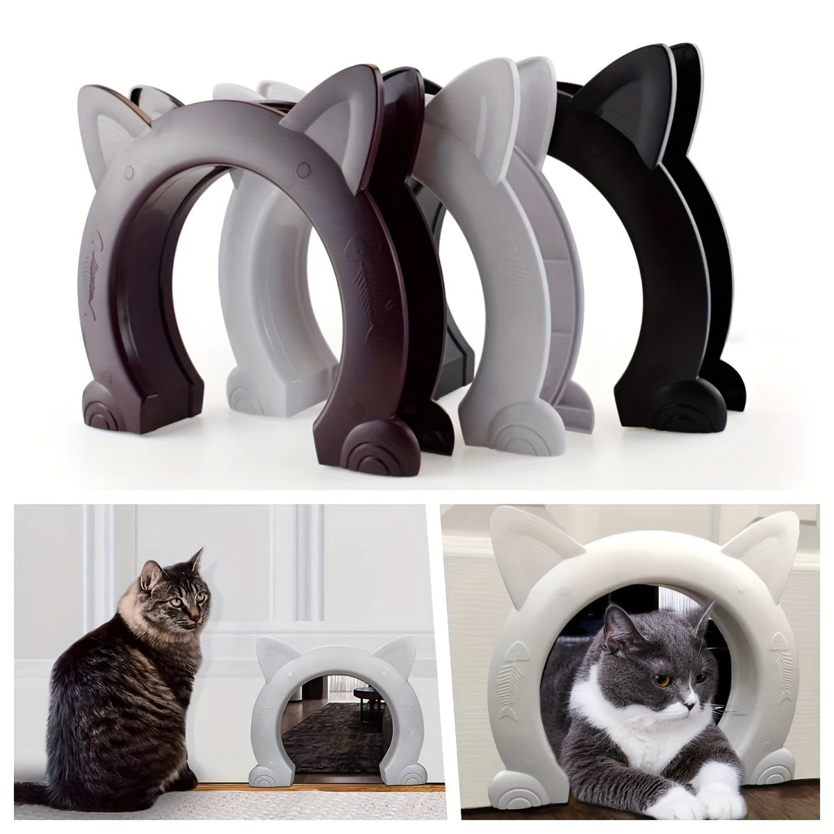 Small Pet Gate Door Kit - Direction Controllable, Accessible, and Durable ABS Plastic Toy for Pet Training, Dog and Cat Door Hole, Kitten-Friendly, Easy Installation