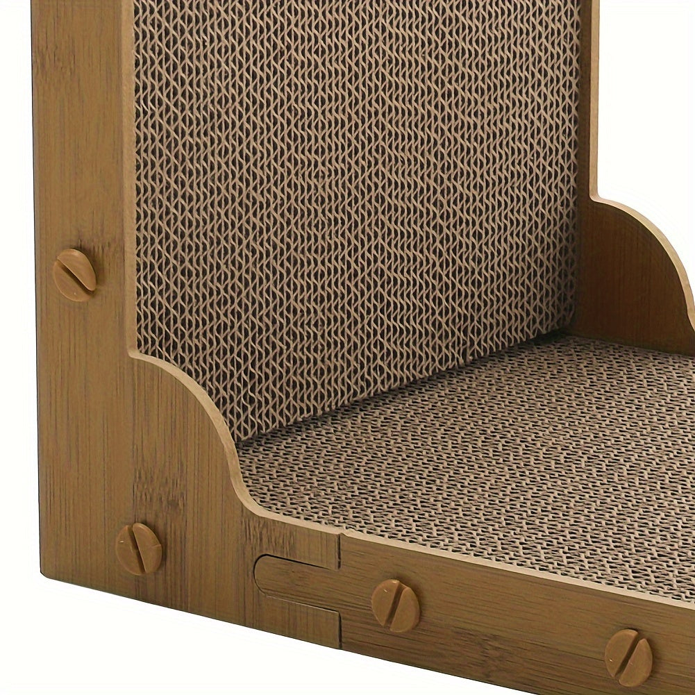 Large Scratching Post Durable Cardboard Scratching Pad For Cats - Replaceable Cat Claw Scratcher With Stand - Interactive Scratching Post Toy For Feline Play And Scratch