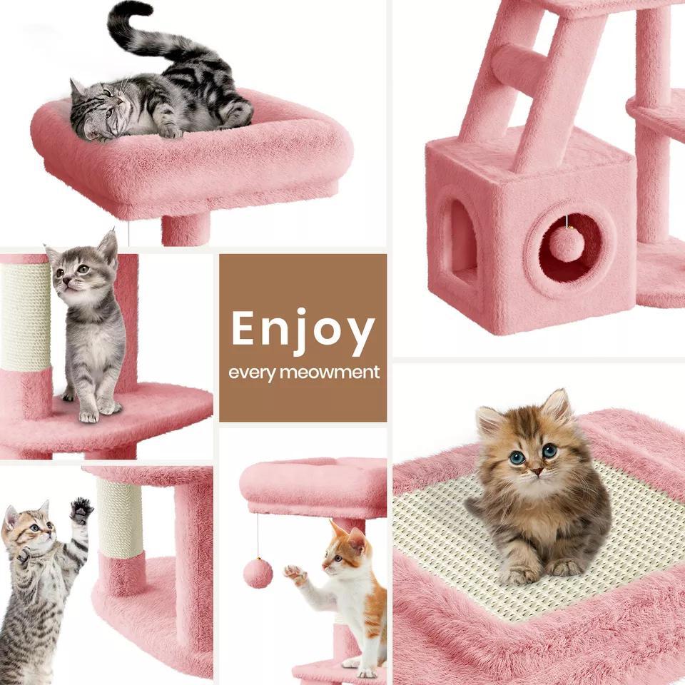 Dogat 107cm High - Quality Multilevel Cat Tree Tower with Scratching Posts - The Perfect Indoor Climbing House Condo for Your Feline Friend