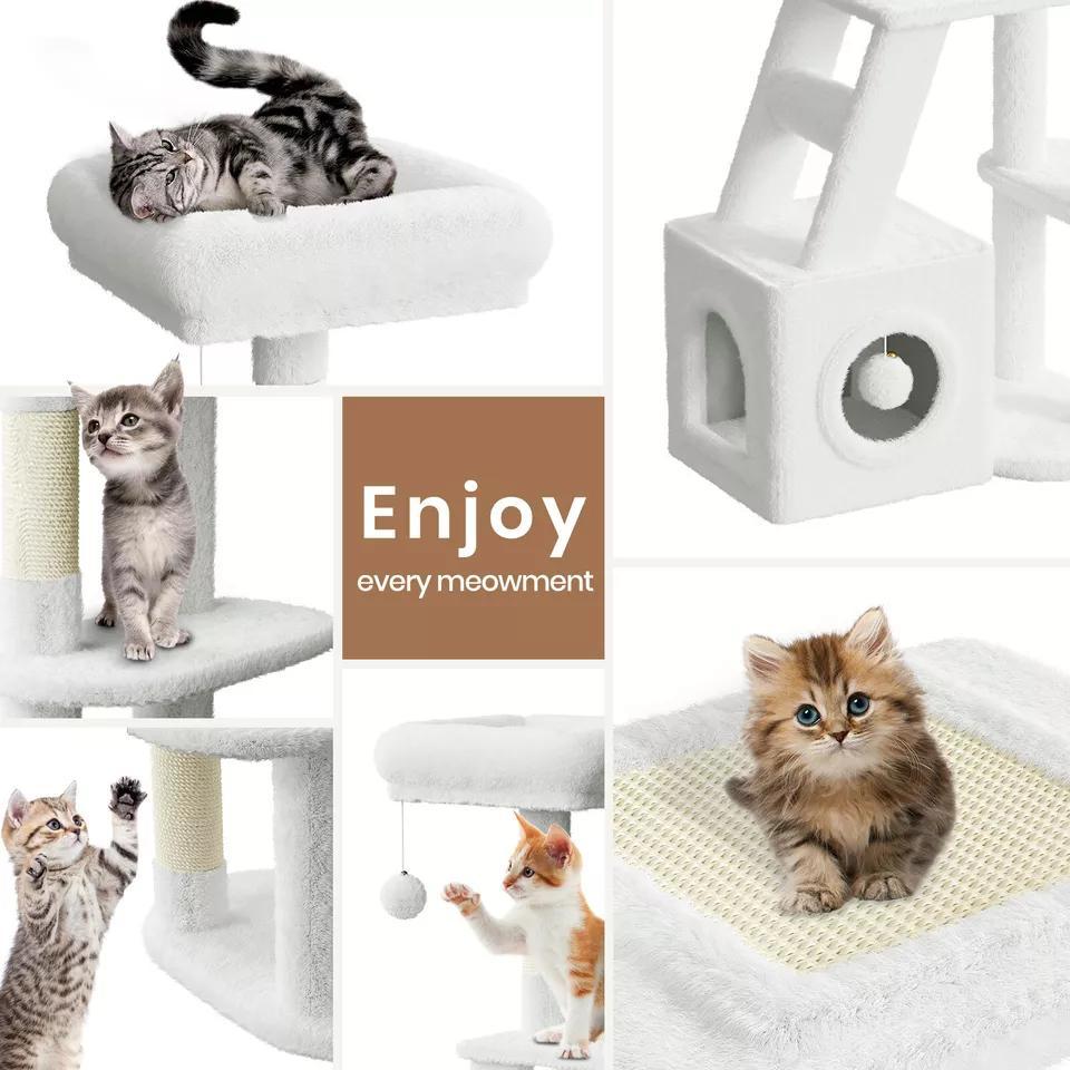 Dogat 107cm High - Quality Multilevel Cat Tree Tower with Scratching Posts - The Perfect Indoor Climbing House Condo for Your Feline Friend