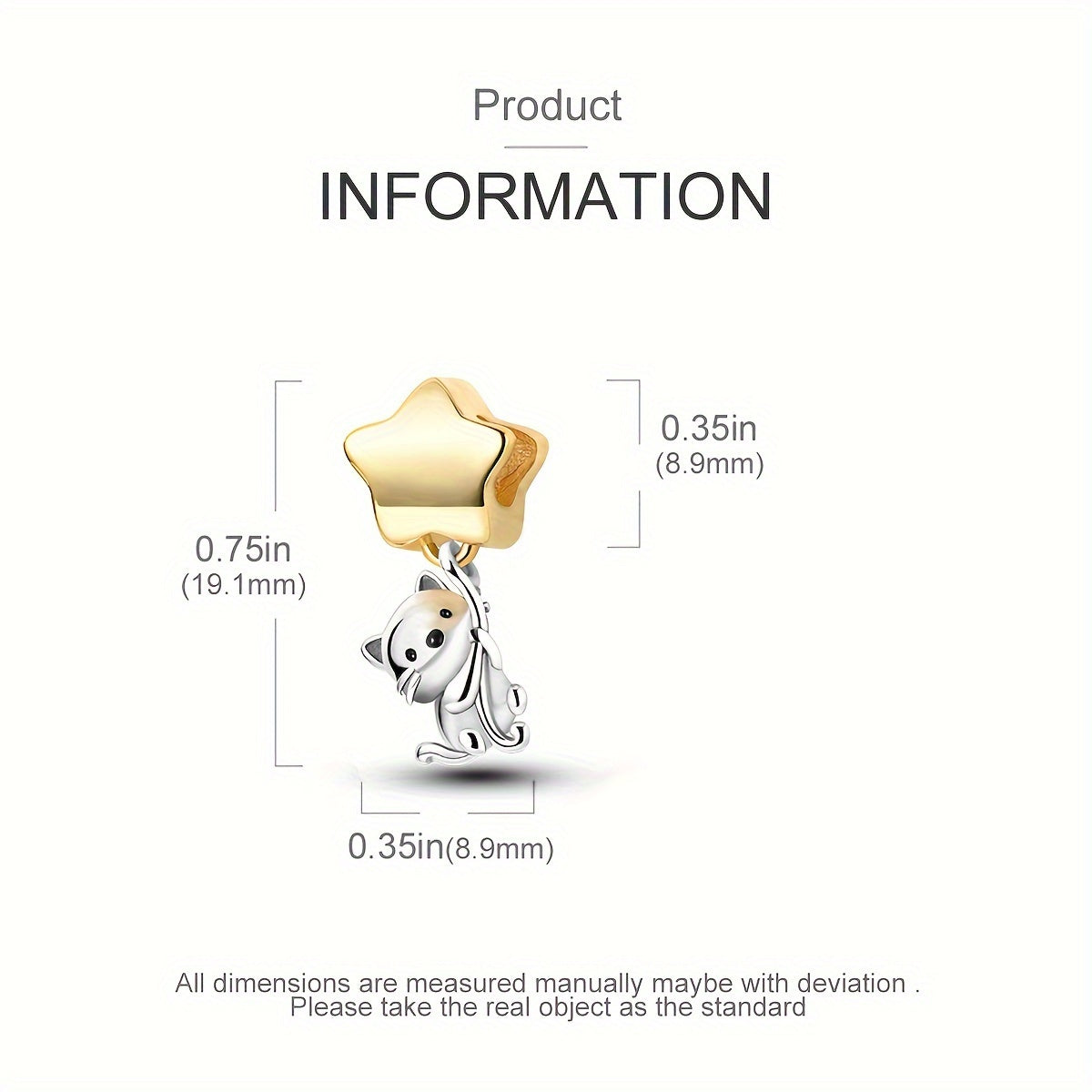 Charming Cat & Golden Star Charm - Whimsical Silver Plated Pendant for Bracelets, Earrings, or DIY Jewelry - Perfect Gift for Pet Lovers, Cat Accessories