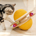 Cat Scratching Ball Toy Kitten Interactive Toy with Ball Track, Sisal Protecting Furniture Stylish Look Double Sides Use Pet Teasing Gadget Ball for Indoor Home