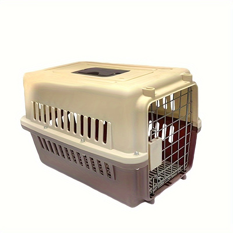 1pc Portable Hard-Sided Cat Carrier Aviation Box - Buckle Closure, Suitable For Cats, Rabbits, Small Pets, Easy To Detach