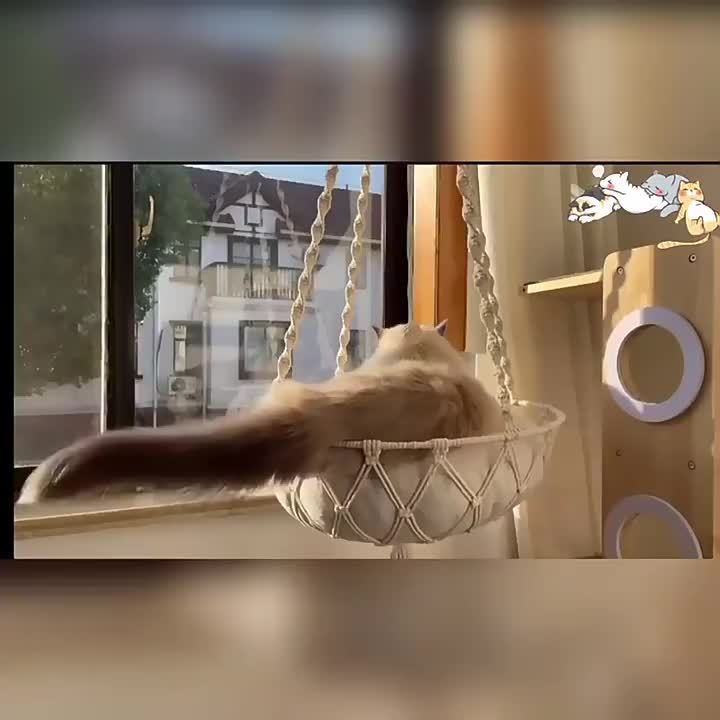 [Elegant Cat Hammock Basket] Handmade Woven Cat Hammock Basket - 1pc Soft All-Season Pet Swing with Checkered Cushion, Light Beige-Friendly Design, Easy Assembly for Indoor/Outdoor Use, Perfect Halloween Gift for Cats & Small