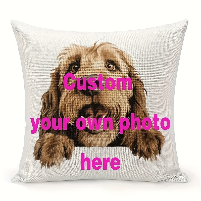 1pc Personalized Throw Pillows With Custom Photos For Dogs And Cats Pets, Insert Custom Pictures For Single-sided Printing, Pet Memorial Gift For Dogs Passing Away For Living Room Decor, And Sofa Decor